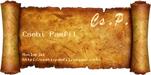 Csehi Pamfil névjegykártya